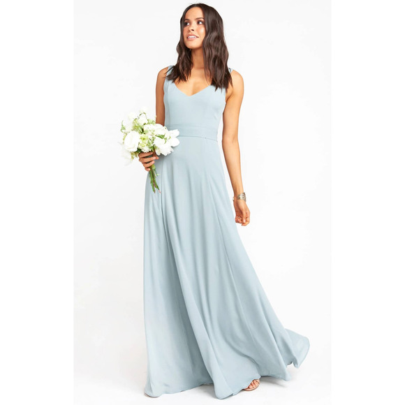 Show Me Your Mumu Jenn Maxi Bridesmaid Dress in Silver Sage S NWT - Picture 2 of 7